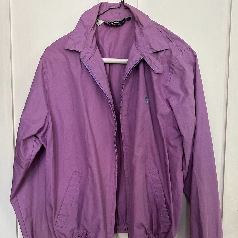 Polo by Raulph Lauren purple zip-up cotton windbreaker